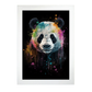Póster de Panda con Salpicaduras de Acuarela Colorida