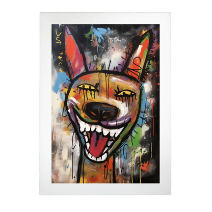 Póster de Perro Feliz Estilo Basquiat