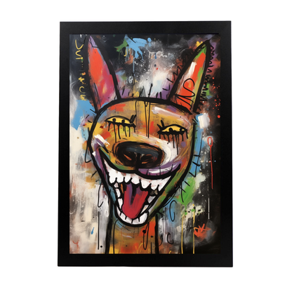 Póster de Perro Feliz Estilo Basquiat