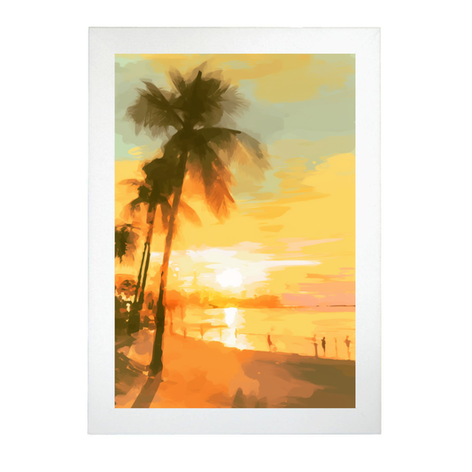 Póster del Atardecer en la Playa