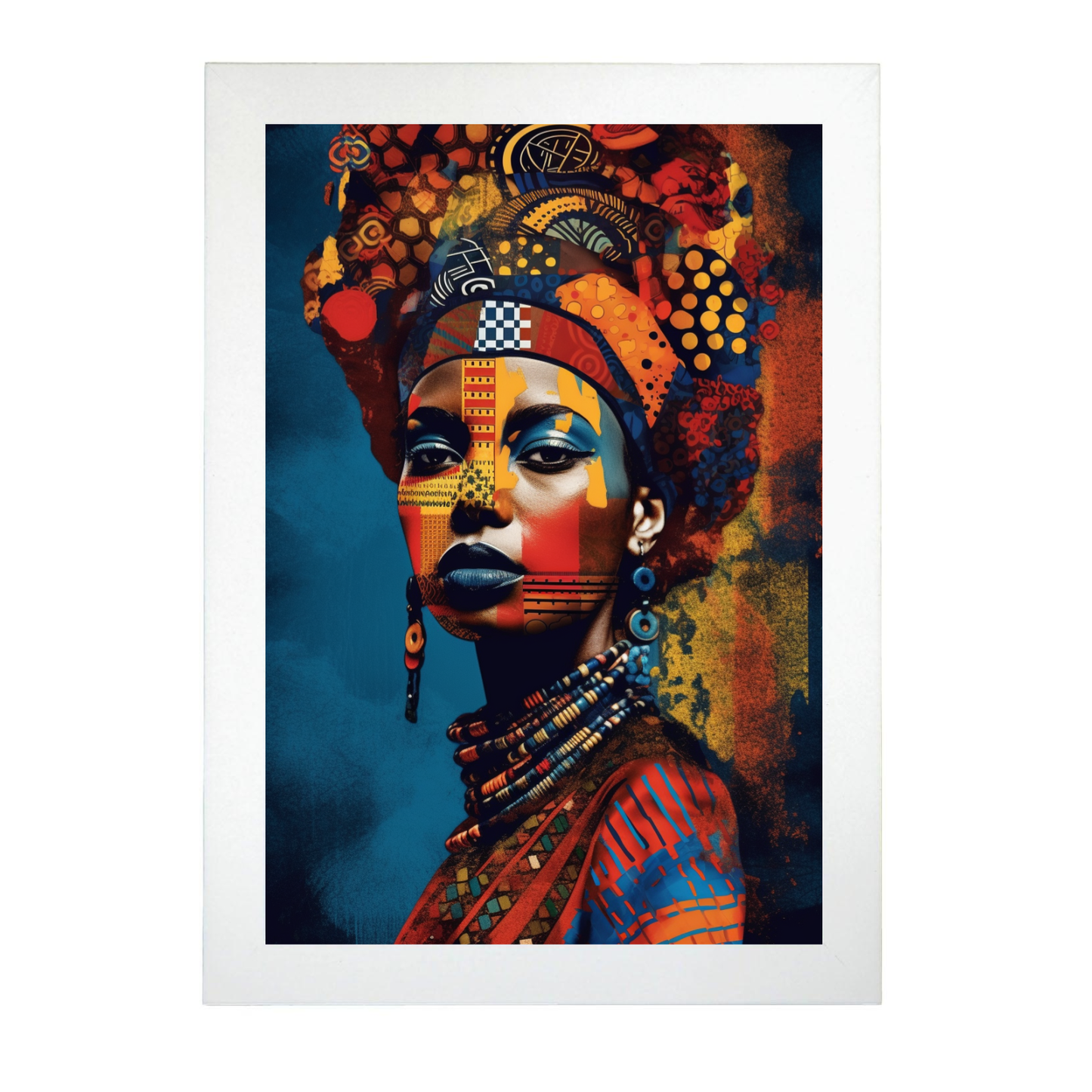 Póster de Reina Africana con Pintura Tribal