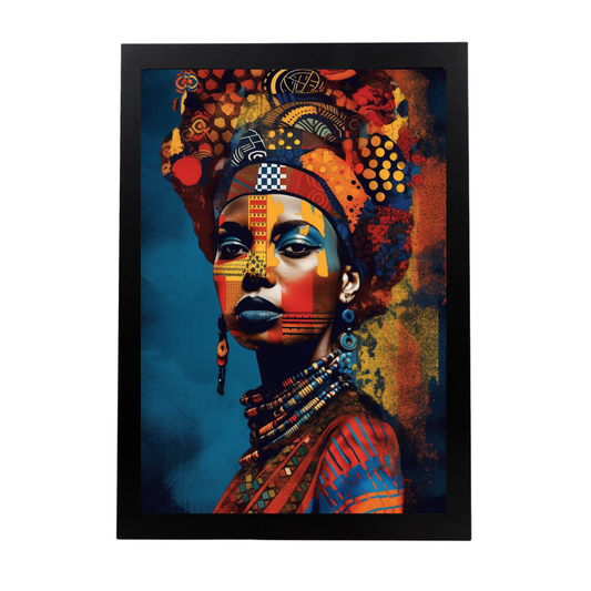 Póster de Reina Africana con Pintura Tribal