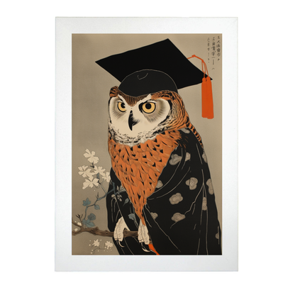 Lámina Ukiyo-e Lechuza Sabia Graduada