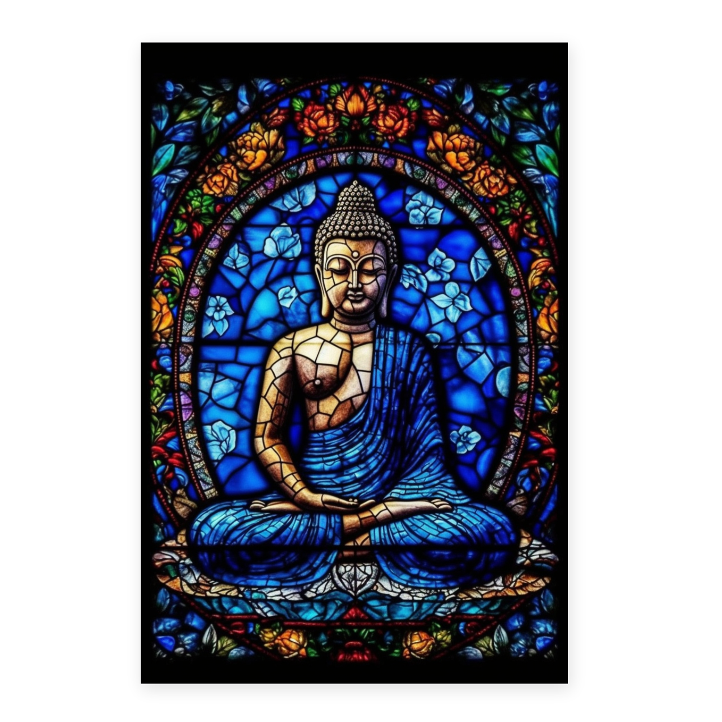 Lámina de Buda en Arte de Vidrieras Colorido