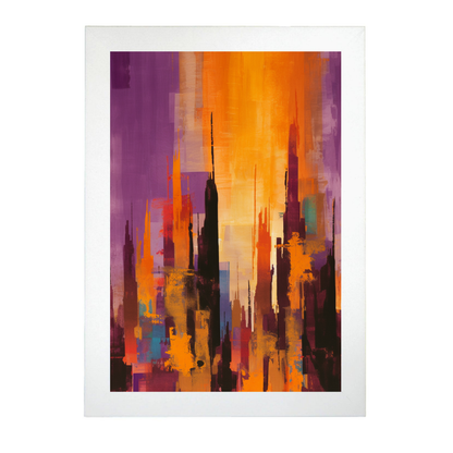 Póster Skyline de Ciudad al Atardecer