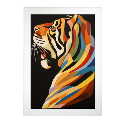 Lámina Tigre Estilo Victor Vasarely