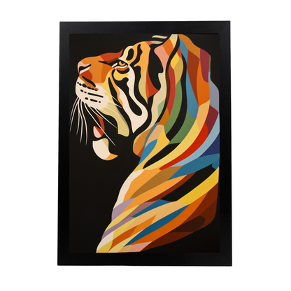 Lámina Tigre Estilo Victor Vasarely