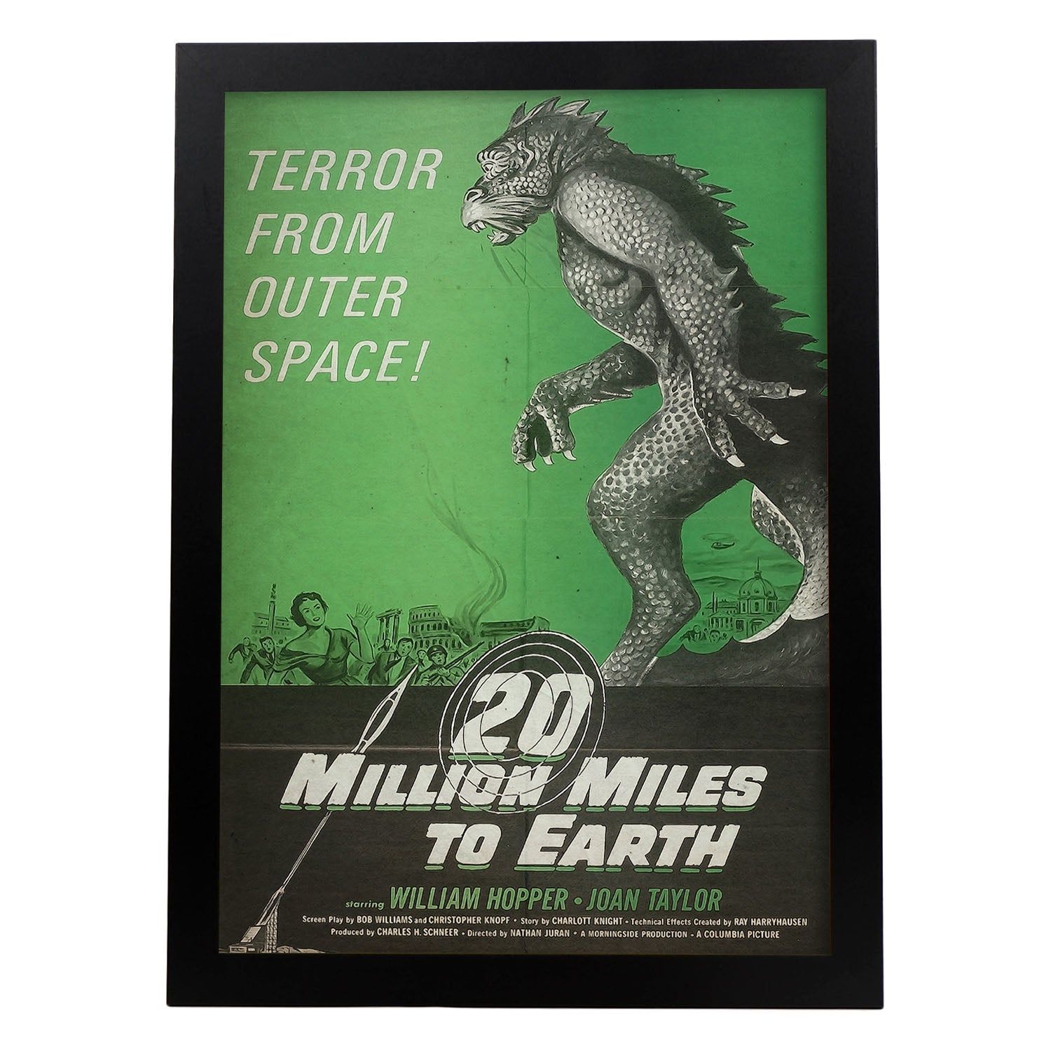 Poster vintage de 20 Millones de millas. con imágenes vintage y de publicidad antigua.-Artwork-Nacnic-A3-Marco Negro-Nacnic Estudio SL