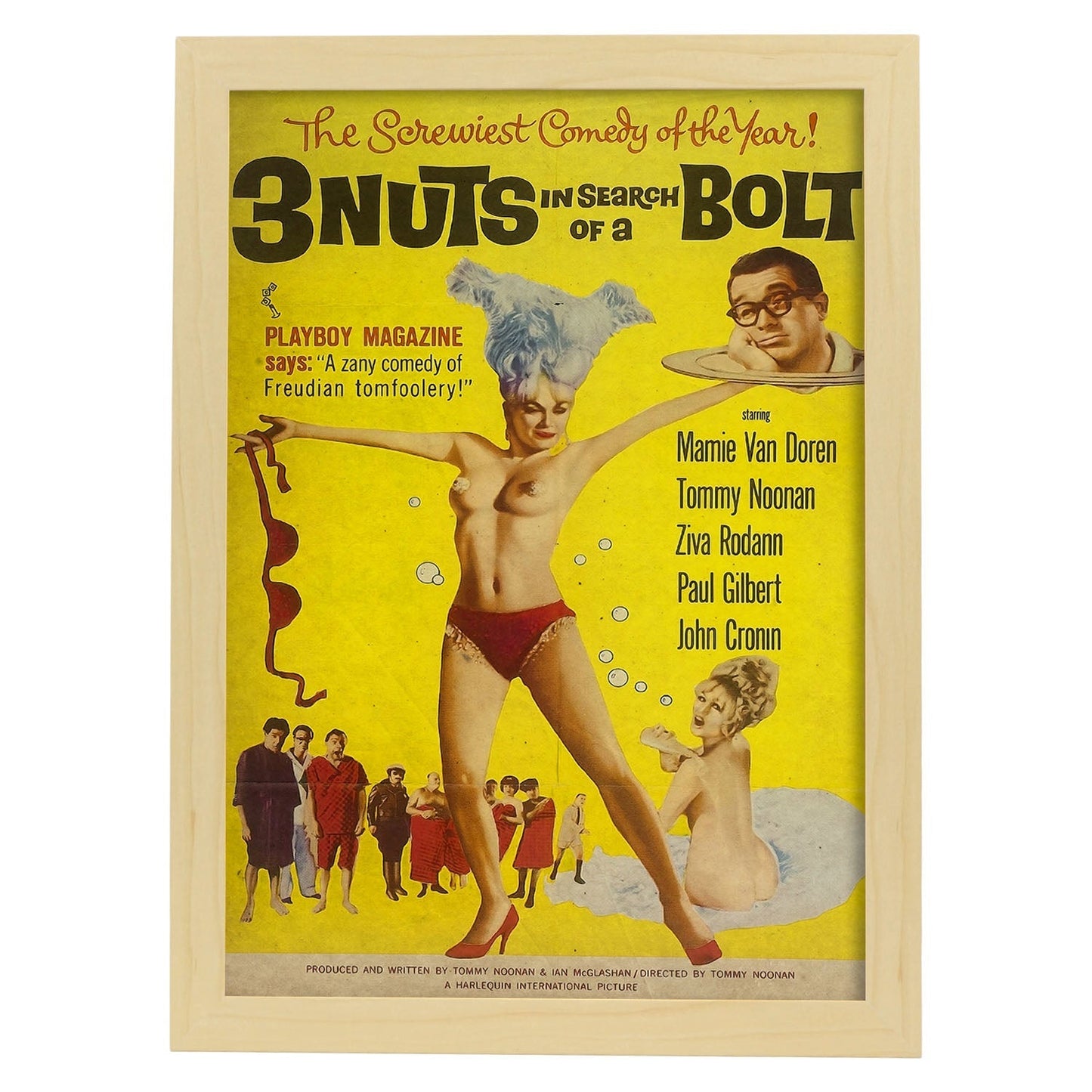 Poster vintage de 3 Nuts and 1 Bolt. con imágenes vintage y de publicidad antigua.-Artwork-Nacnic-A4-Marco Madera clara-Nacnic Estudio SL
