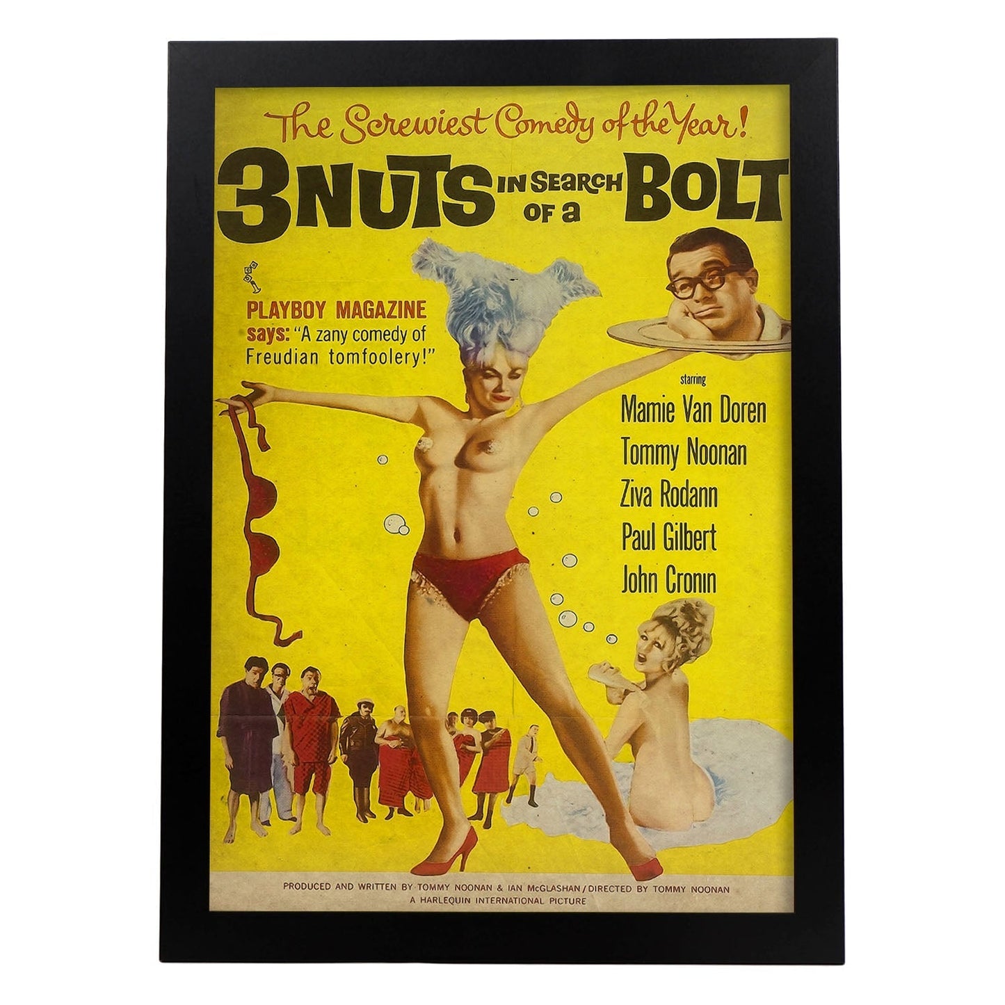 Poster vintage de 3 Nuts and 1 Bolt. con imágenes vintage y de publicidad antigua.-Artwork-Nacnic-A4-Marco Negro-Nacnic Estudio SL