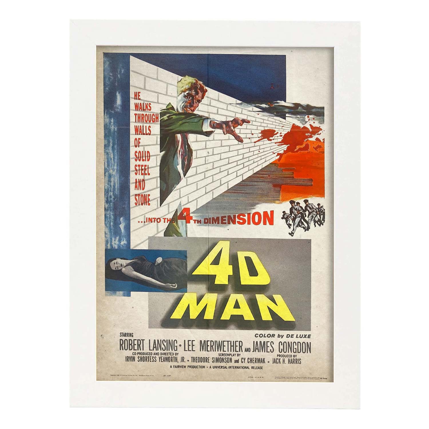 Poster vintage de 4D man. con imágenes vintage y de publicidad antigua.-Artwork-Nacnic-A3-Marco Blanco-Nacnic Estudio SL
