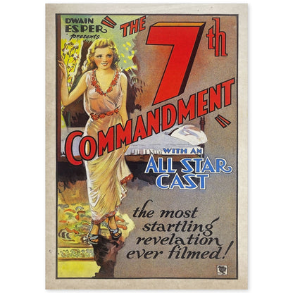 Poster vintage de 7 mandamientos. con imágenes vintage y de publicidad antigua.-Artwork-Nacnic-A4-Sin marco-Nacnic Estudio SL