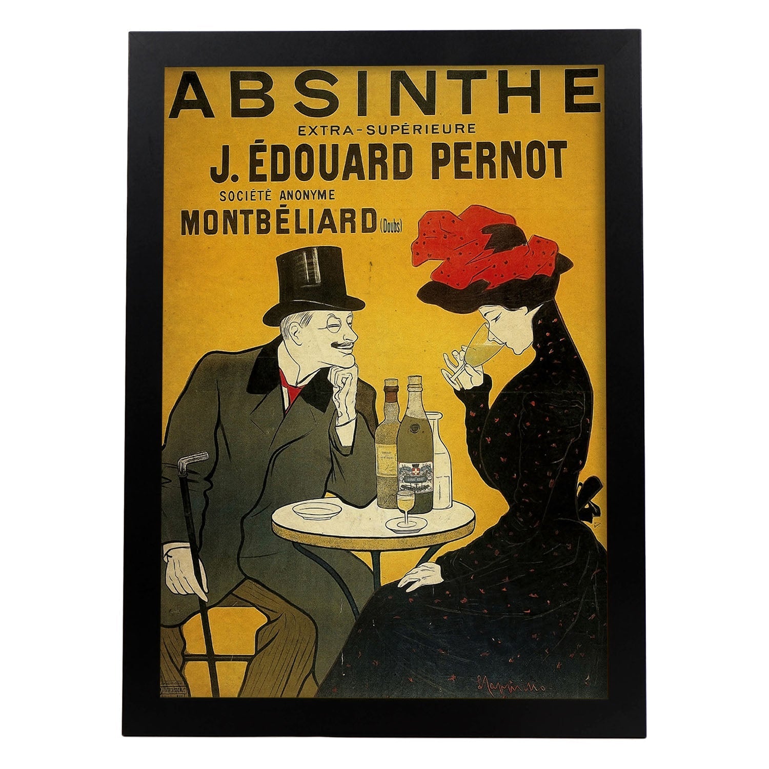 Poster vintage de Absenta. con imágenes vintage y de publicidad antigua.-Artwork-Nacnic-A3-Marco Negro-Nacnic Estudio SL