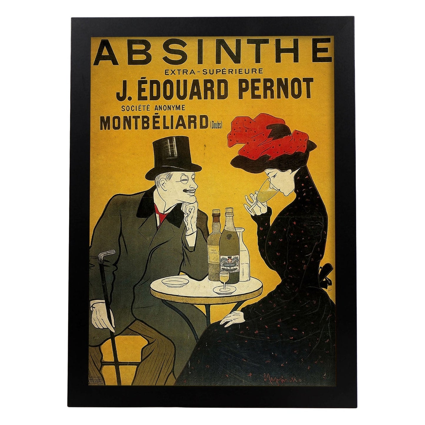 Poster vintage de Absenta. con imágenes vintage y de publicidad antigua.-Artwork-Nacnic-A4-Marco Negro-Nacnic Estudio SL