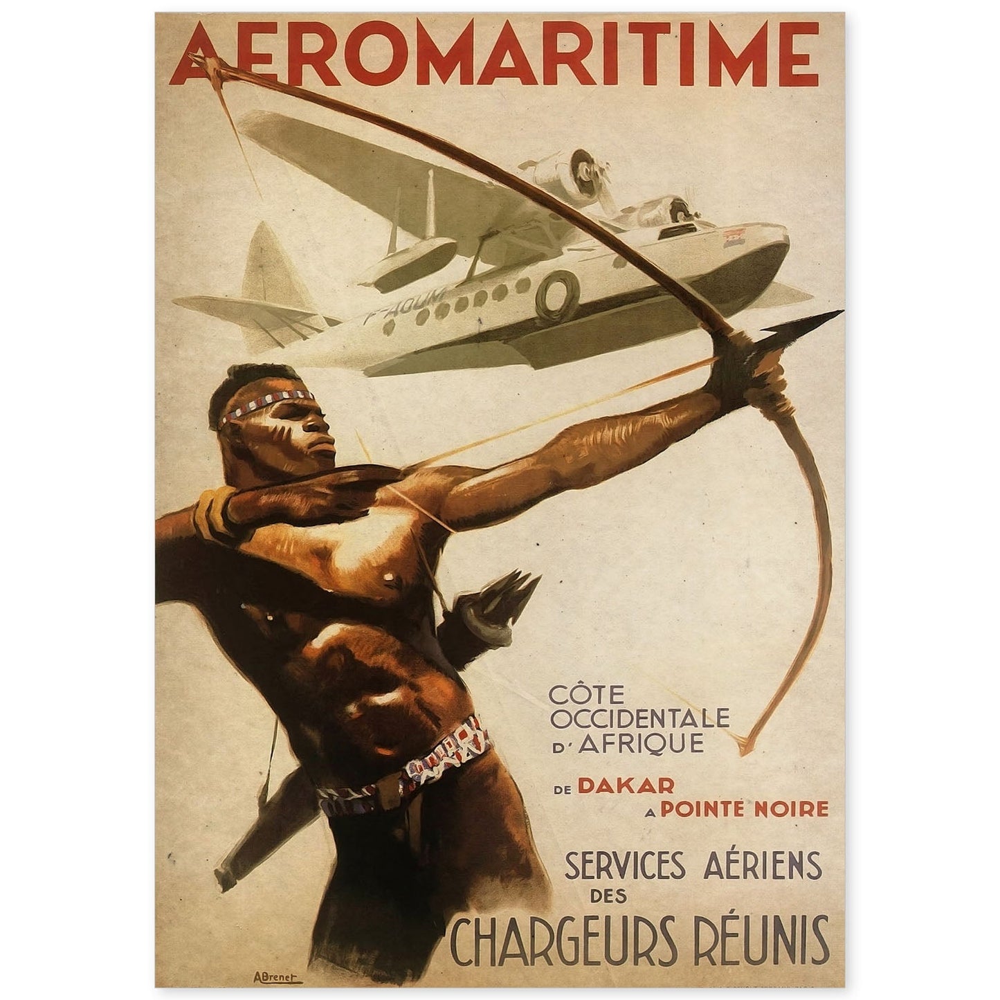 Poster vintage de Aeromaritima. con imágenes vintage y de publicidad antigua.-Artwork-Nacnic-A4-Sin marco-Nacnic Estudio SL