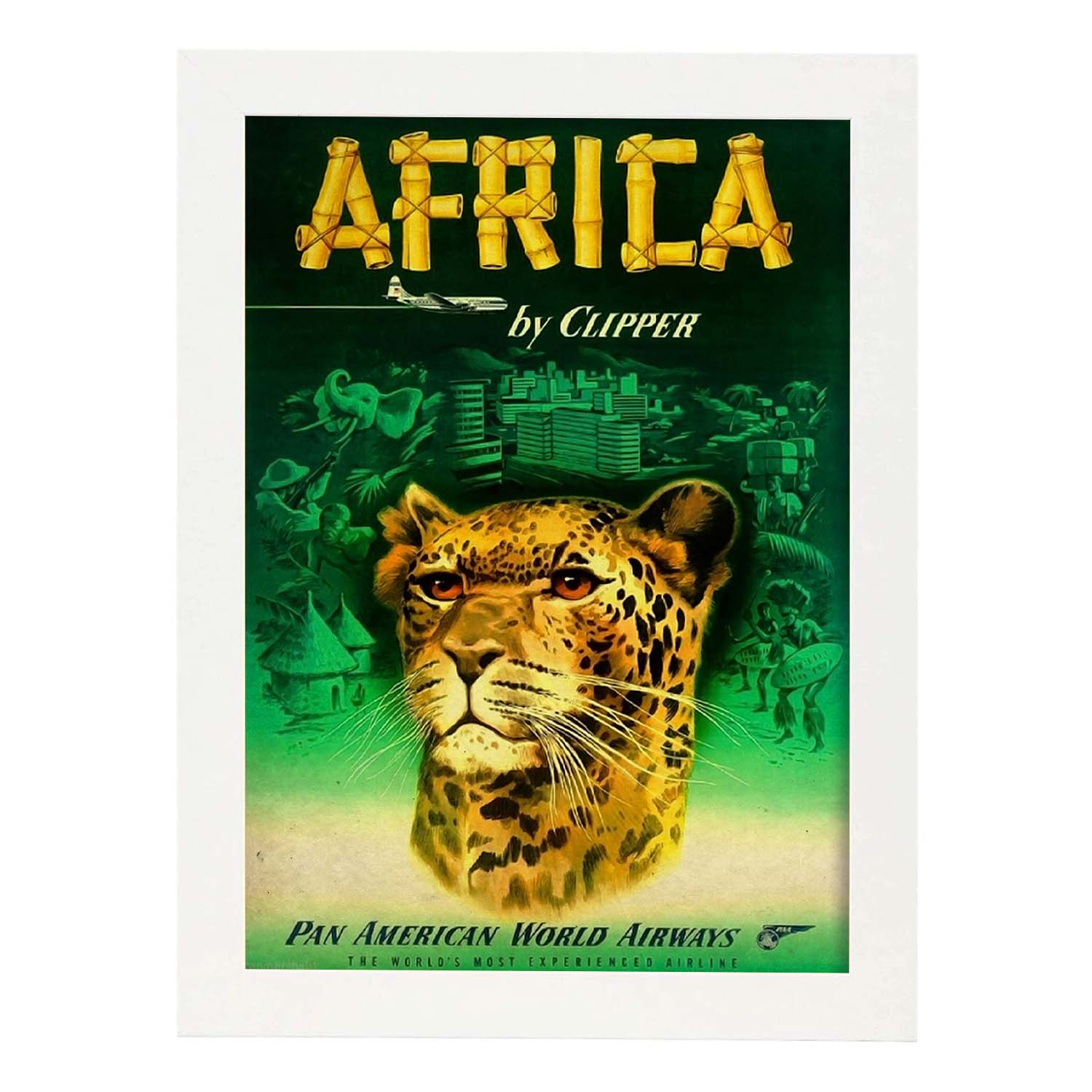 Poster vintage de Africa - Clipper. con imágenes vintage y de publicidad antigua.-Artwork-Nacnic-A3-Marco Blanco-Nacnic Estudio SL