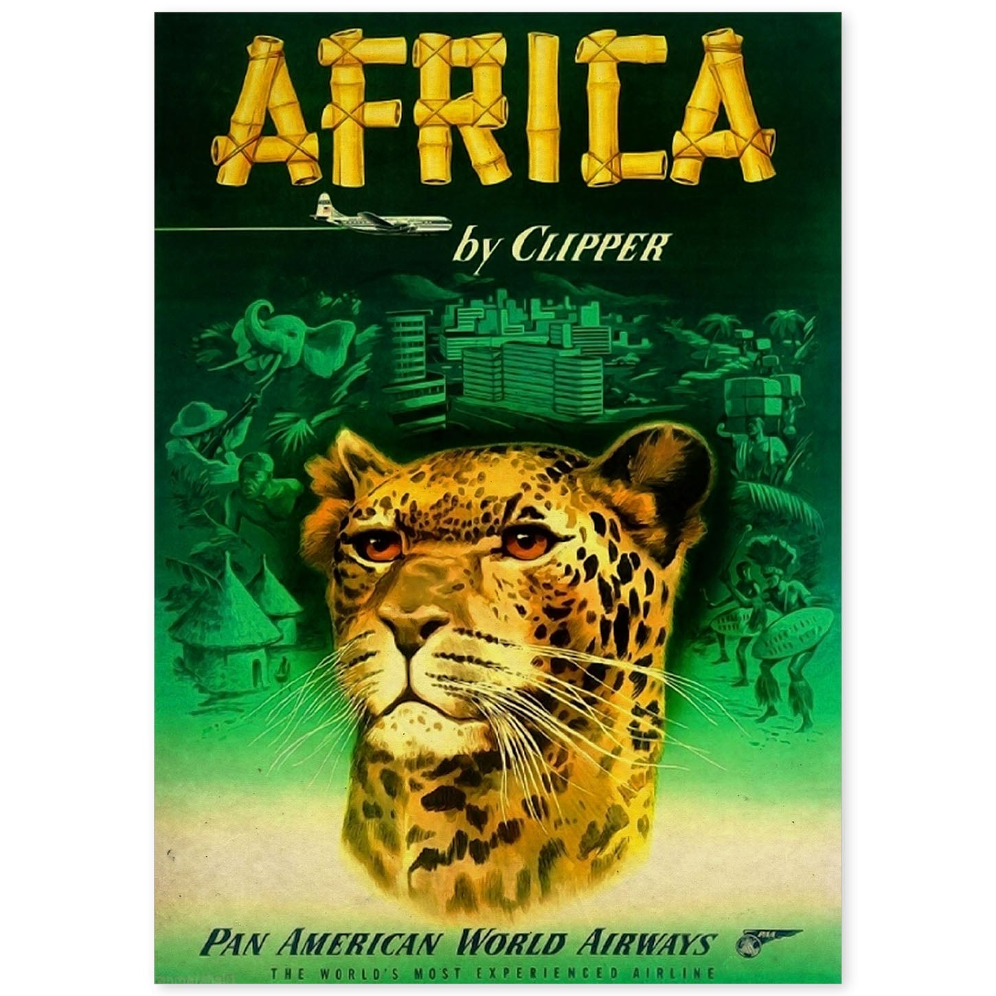 Poster vintage de Africa - Clipper. con imágenes vintage y de publicidad antigua.-Artwork-Nacnic-A4-Sin marco-Nacnic Estudio SL