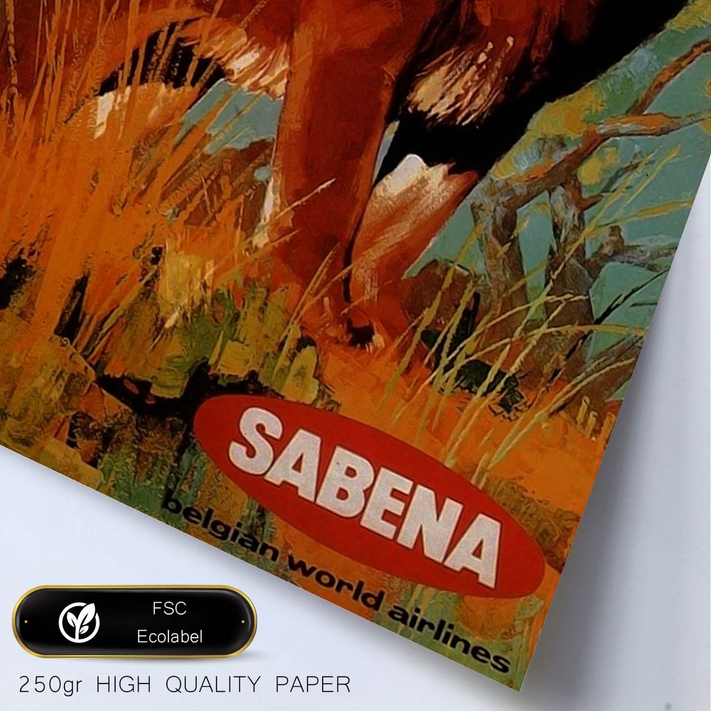 Poster vintage de Africa - Sabena. con imágenes vintage y de publicidad antigua.-Artwork-Nacnic-Nacnic Estudio SL