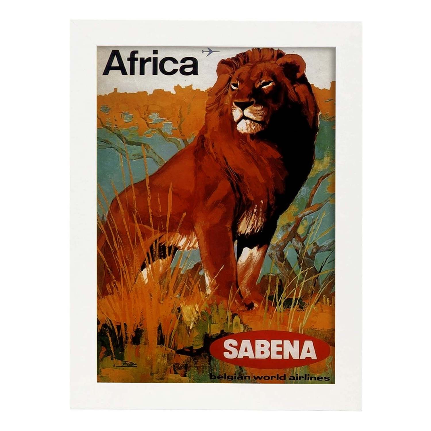 Poster vintage de Africa - Sabena. con imágenes vintage y de publicidad antigua.-Artwork-Nacnic-A3-Marco Blanco-Nacnic Estudio SL
