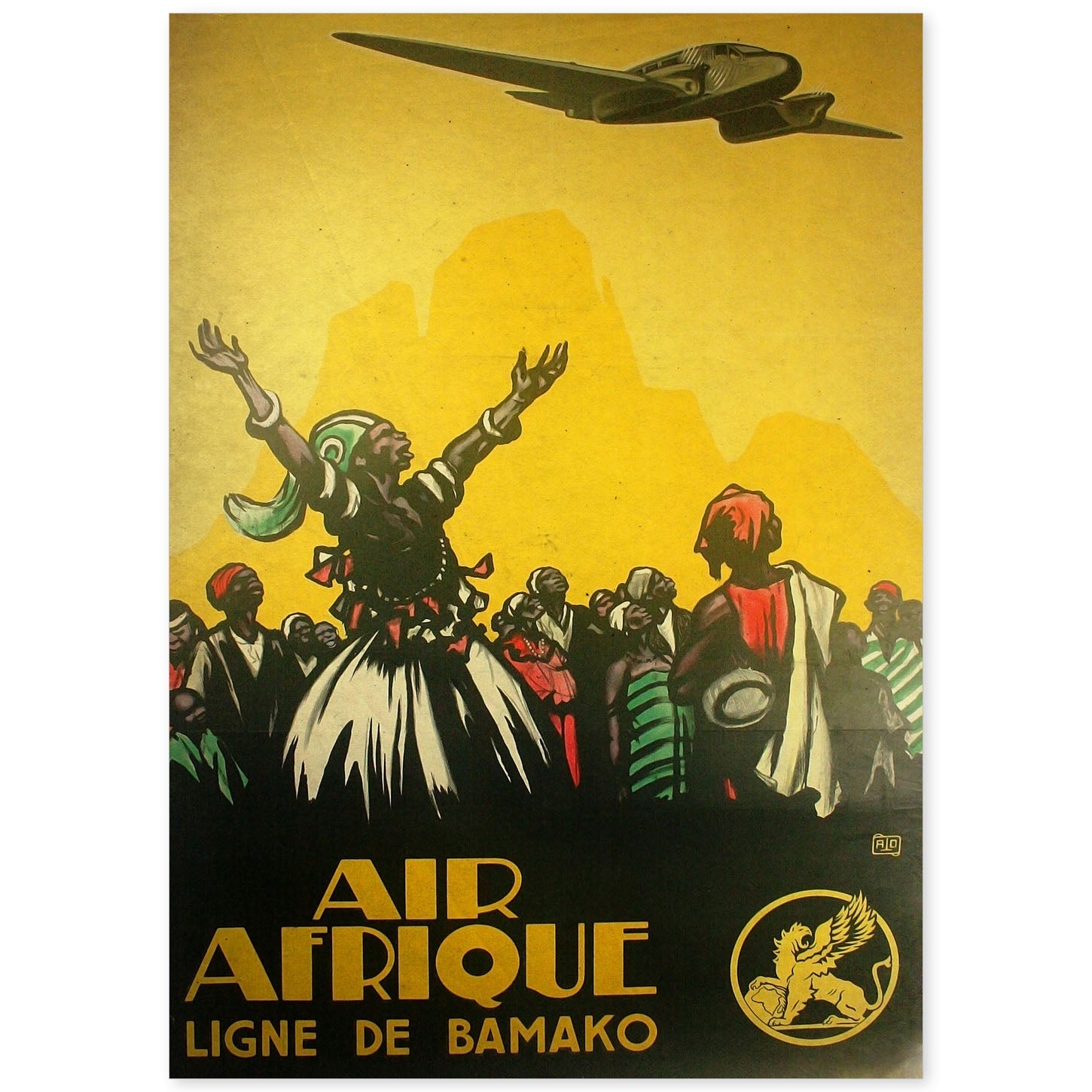 Poster vintage de Air Afrique. con imágenes vintage y de publicidad antigua.-Artwork-Nacnic-A4-Sin marco-Nacnic Estudio SL