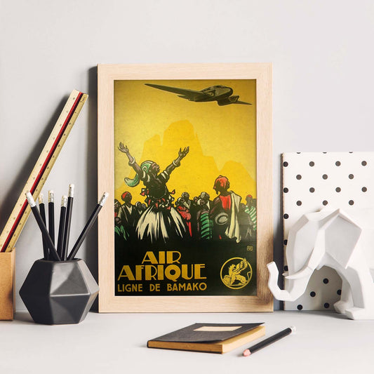 Poster vintage de Air Afrique. con imágenes vintage y de publicidad antigua.-Artwork-Nacnic-Nacnic Estudio SL