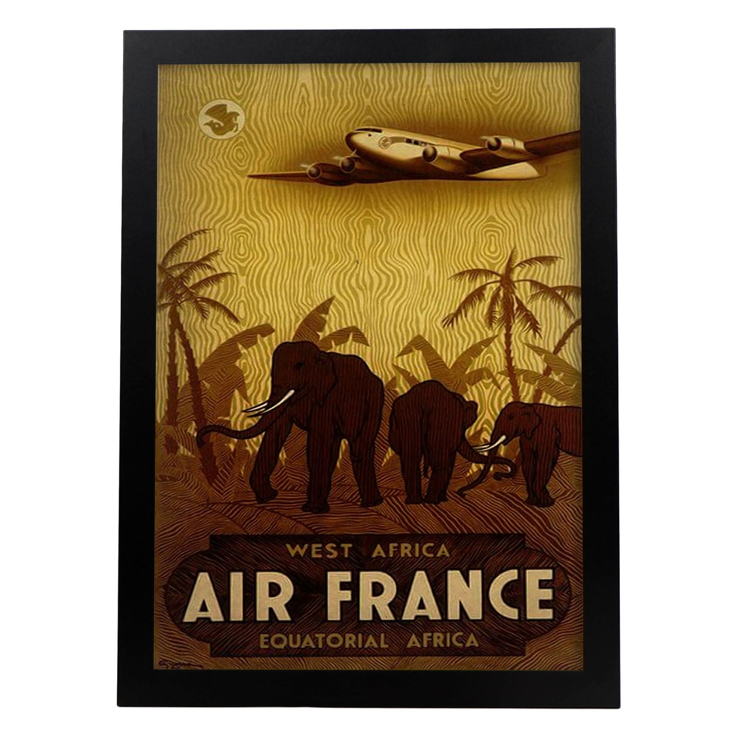 Poster vintage de Air France. con imágenes vintage y de publicidad antigua.-Artwork-Nacnic-A3-Marco Negro-Nacnic Estudio SL
