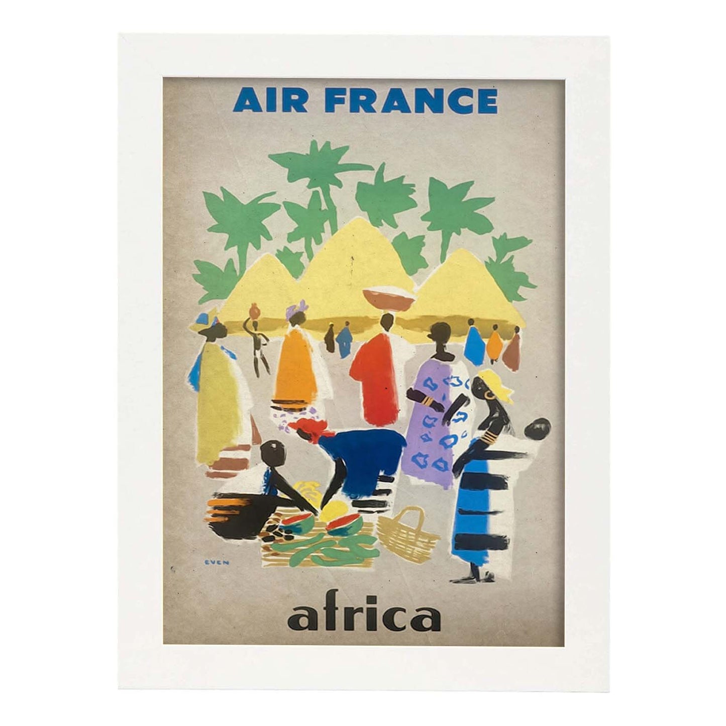 Poster vintage de Air Francia - Africa. con imágenes vintage y de publicidad antigua.-Artwork-Nacnic-A3-Marco Blanco-Nacnic Estudio SL