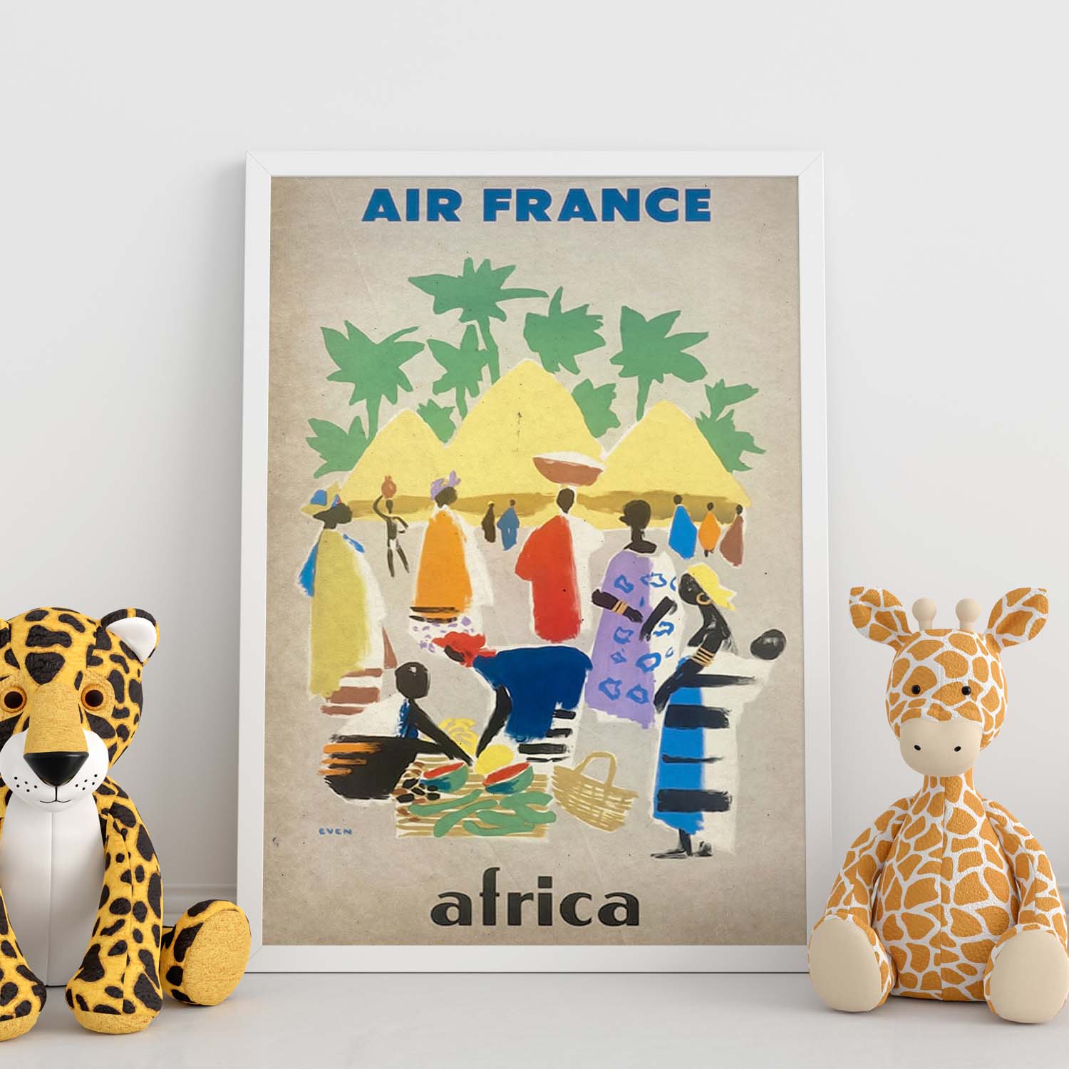 Poster vintage de Air Francia - Africa. con imágenes vintage y de publicidad antigua.-Artwork-Nacnic-Nacnic Estudio SL