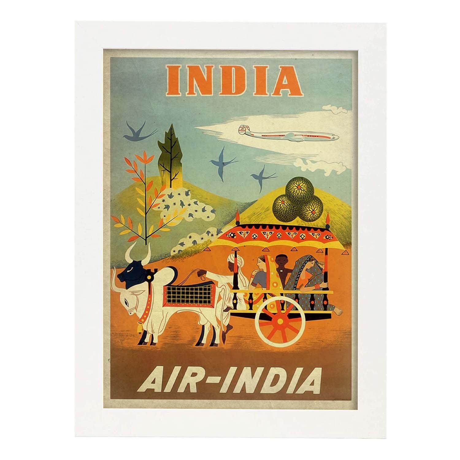 Poster vintage de Air-India. con imágenes vintage y de publicidad antigua.-Artwork-Nacnic-A3-Marco Blanco-Nacnic Estudio SL