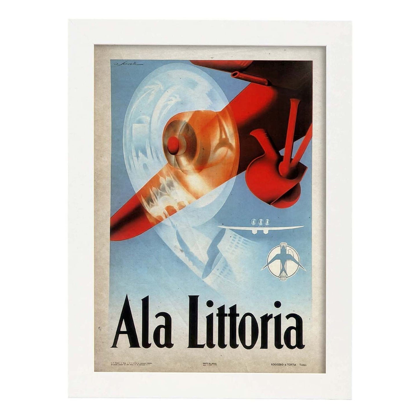 Poster vintage de Ala Littoria. con imágenes vintage y de publicidad antigua.-Artwork-Nacnic-A3-Marco Blanco-Nacnic Estudio SL