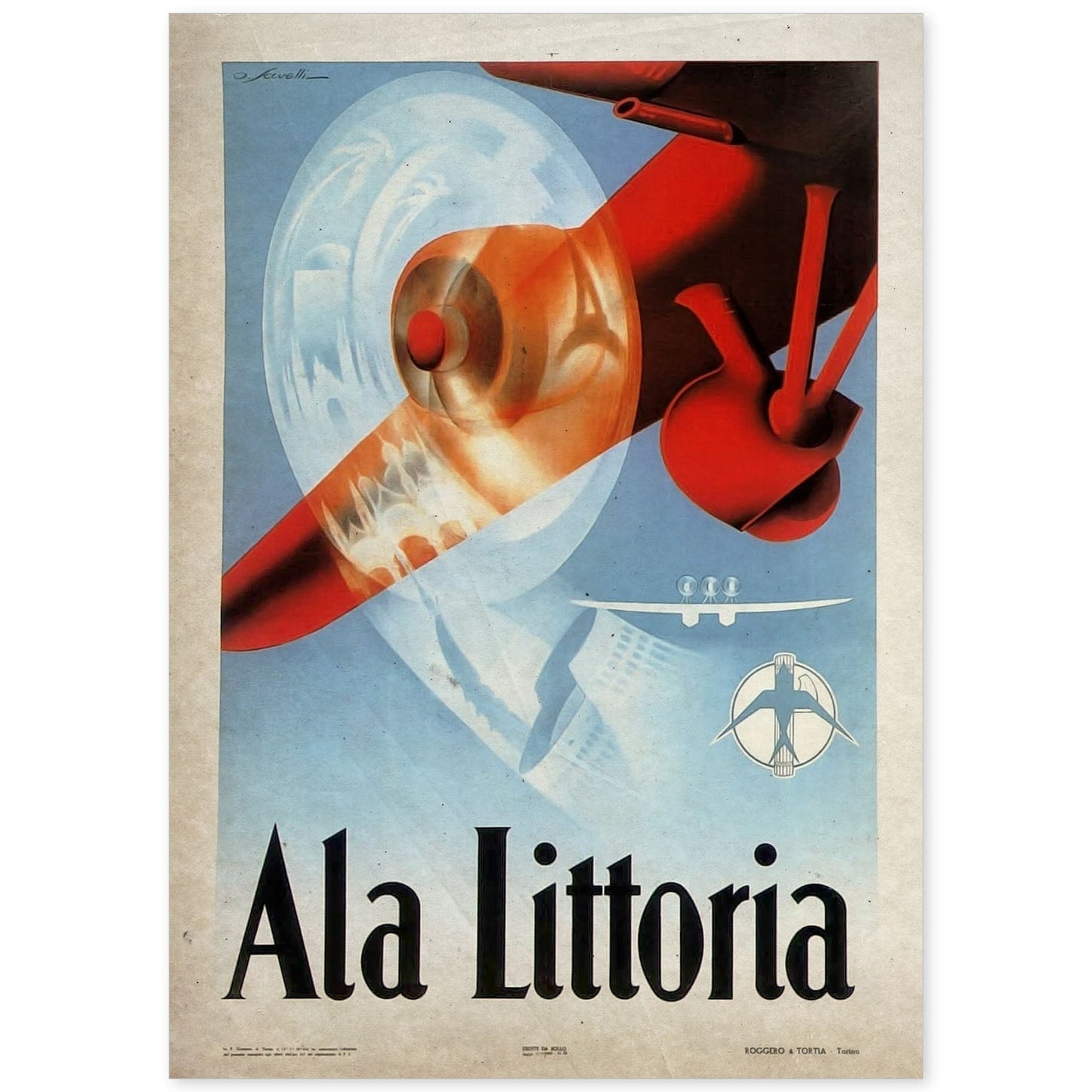 Poster vintage de Ala Littoria. con imágenes vintage y de publicidad antigua.-Artwork-Nacnic-A4-Sin marco-Nacnic Estudio SL