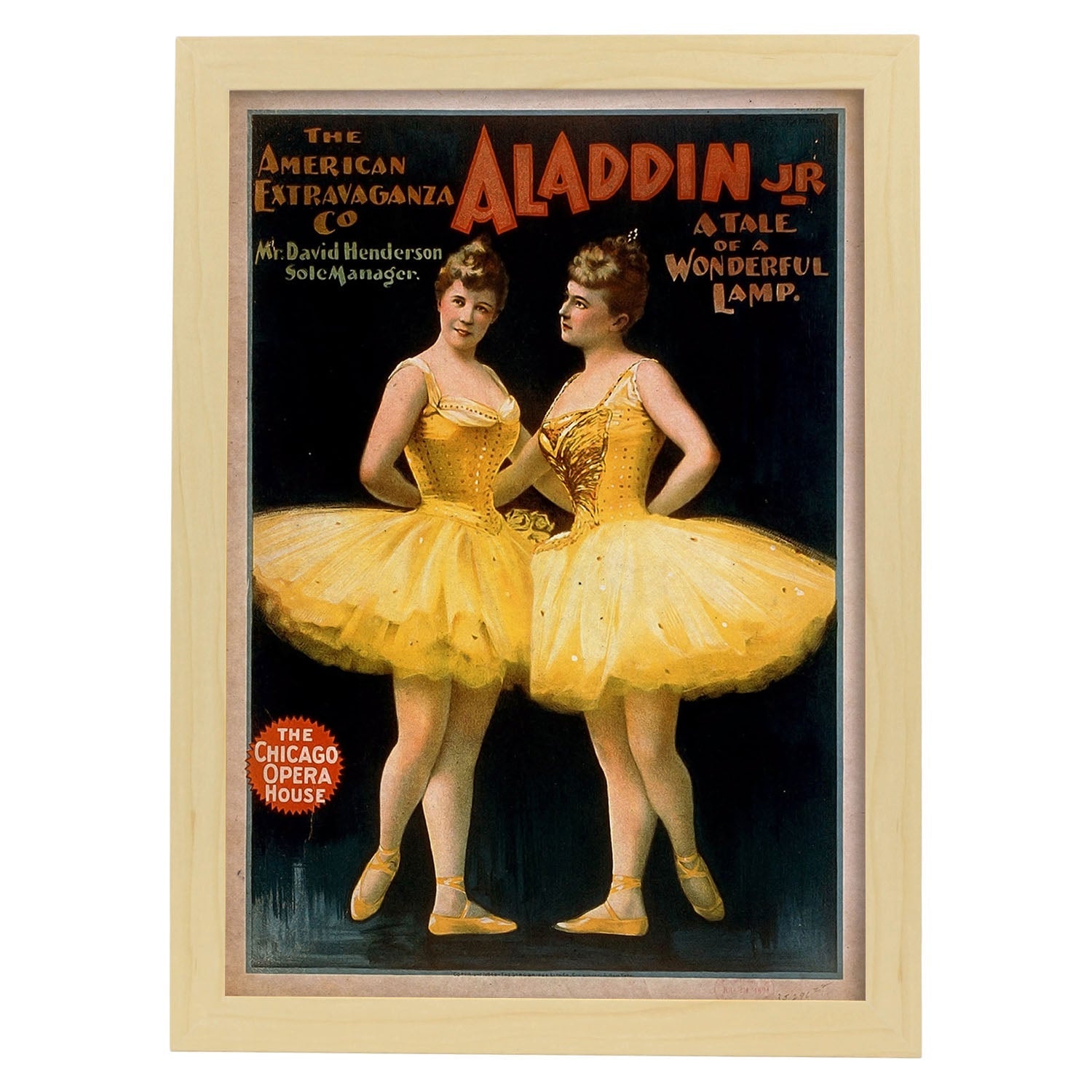 Poster vintage de Aladin. con imágenes vintage y de publicidad antigua.-Artwork-Nacnic-A3-Marco Madera clara-Nacnic Estudio SL