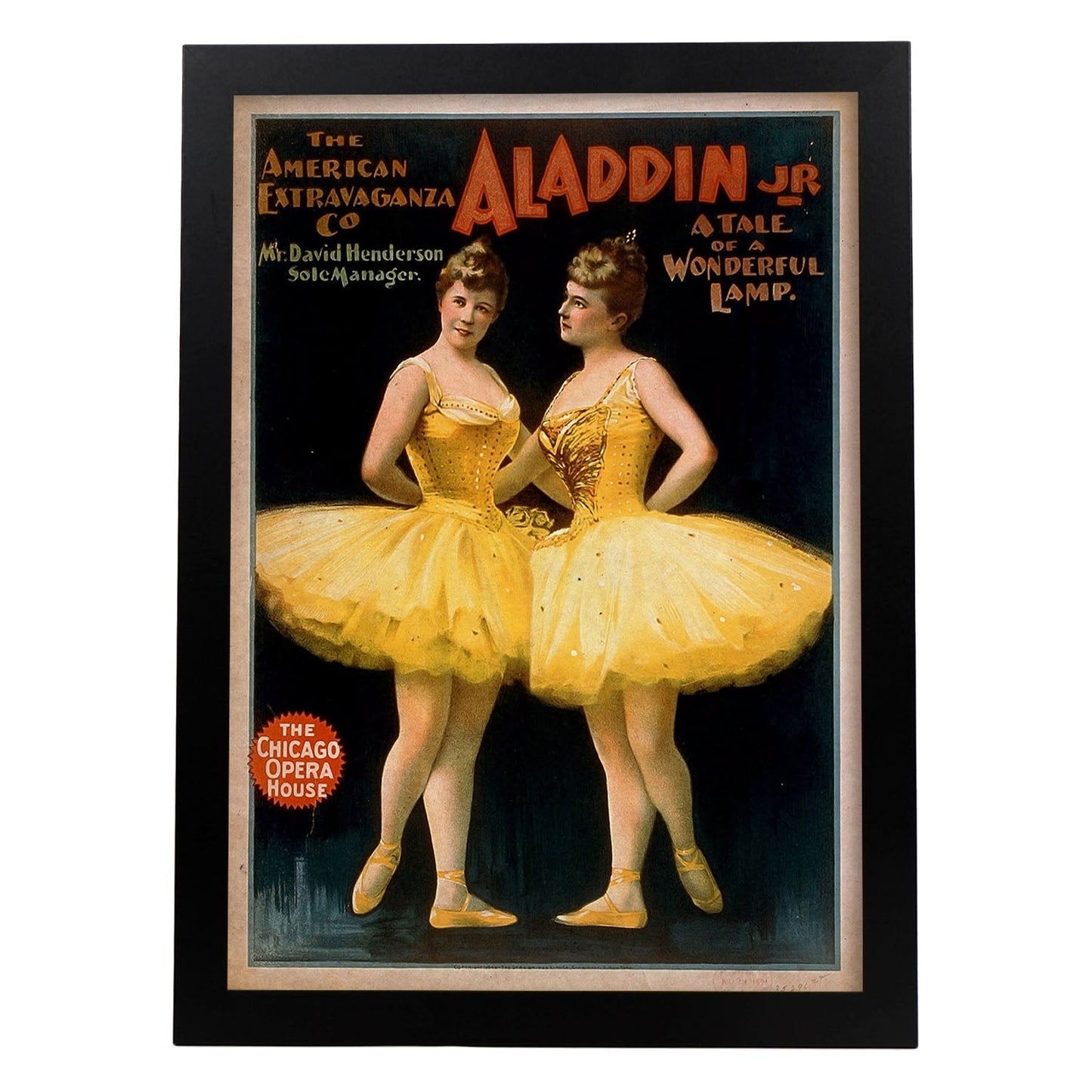 Poster vintage de Aladin. con imágenes vintage y de publicidad antigua.-Artwork-Nacnic-A3-Marco Negro-Nacnic Estudio SL
