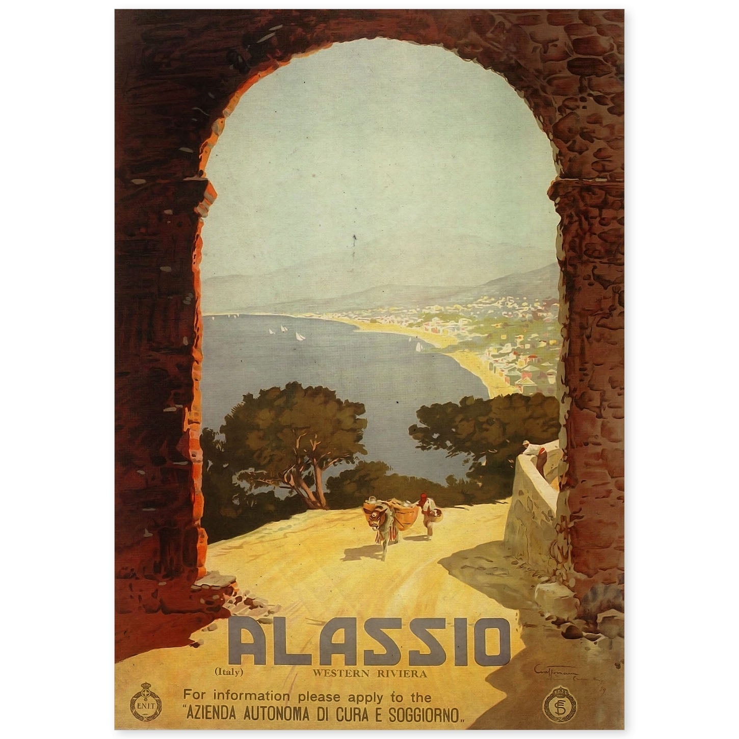 Poster vintage de Alassio. con imágenes vintage y de publicidad antigua.-Artwork-Nacnic-A4-Sin marco-Nacnic Estudio SL