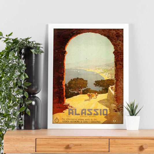 Poster vintage de Alassio. con imágenes vintage y de publicidad antigua.-Artwork-Nacnic-Nacnic Estudio SL