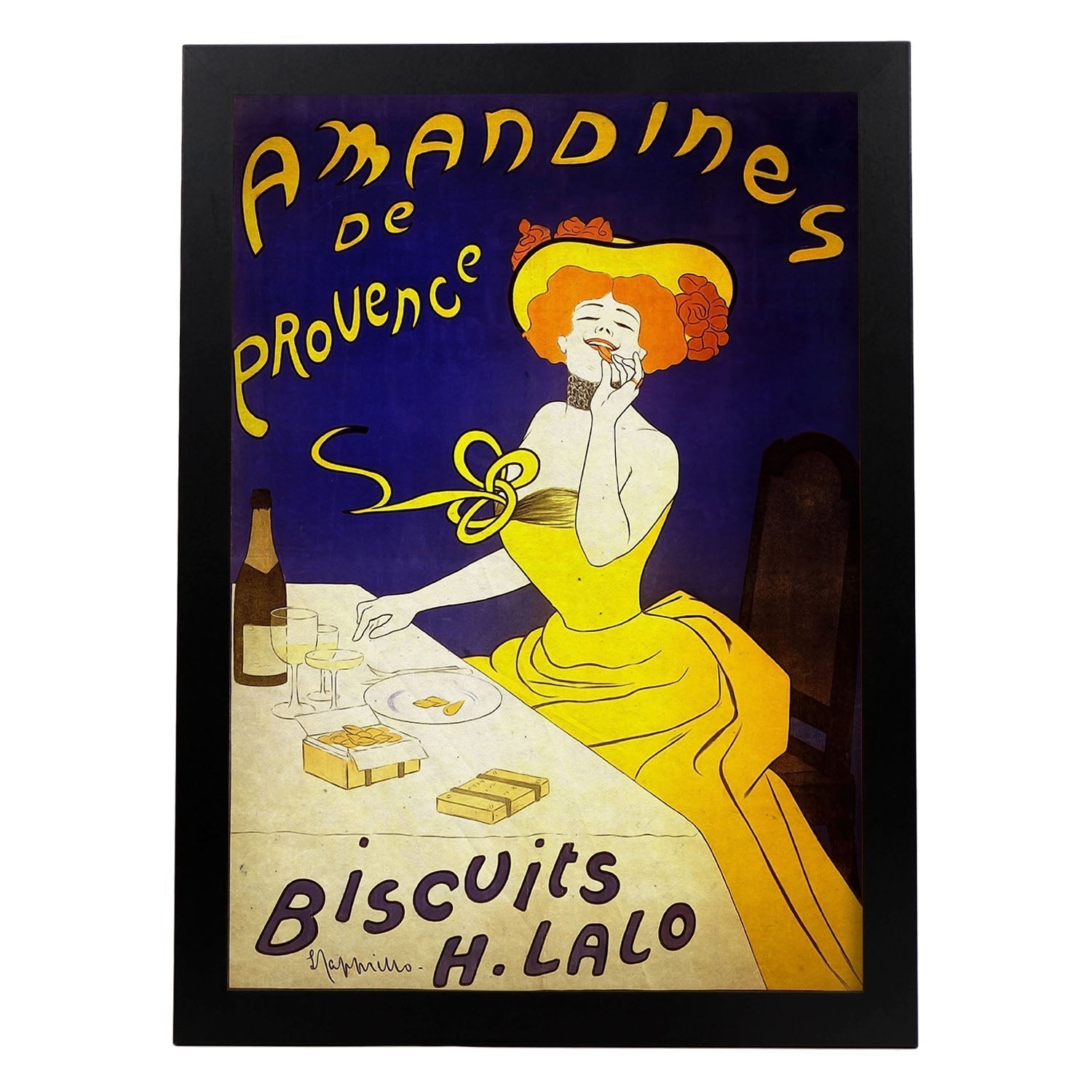 Poster vintage de Amandines. con imágenes vintage y de publicidad antigua.-Artwork-Nacnic-A3-Marco Negro-Nacnic Estudio SL
