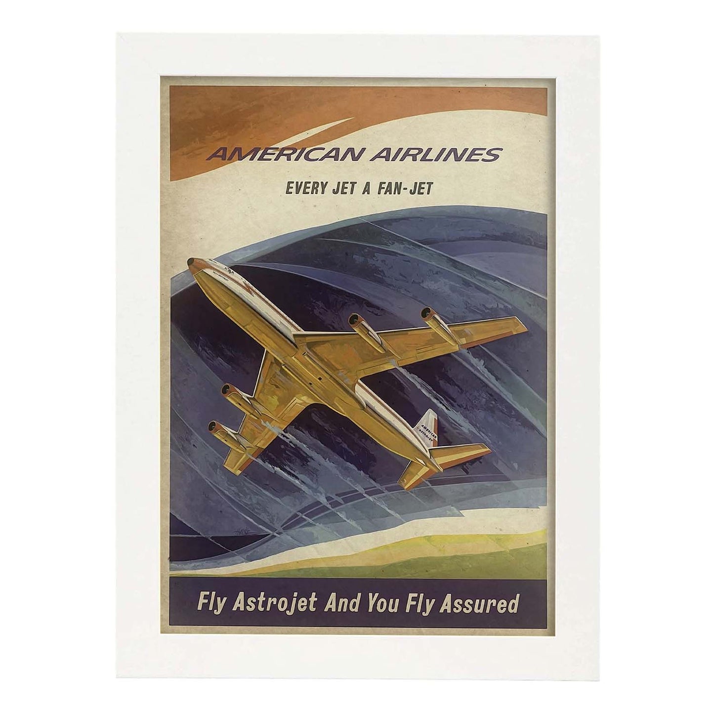 Poster vintage de American Airlines. con imágenes vintage y de publicidad antigua.-Artwork-Nacnic-A3-Marco Blanco-Nacnic Estudio SL
