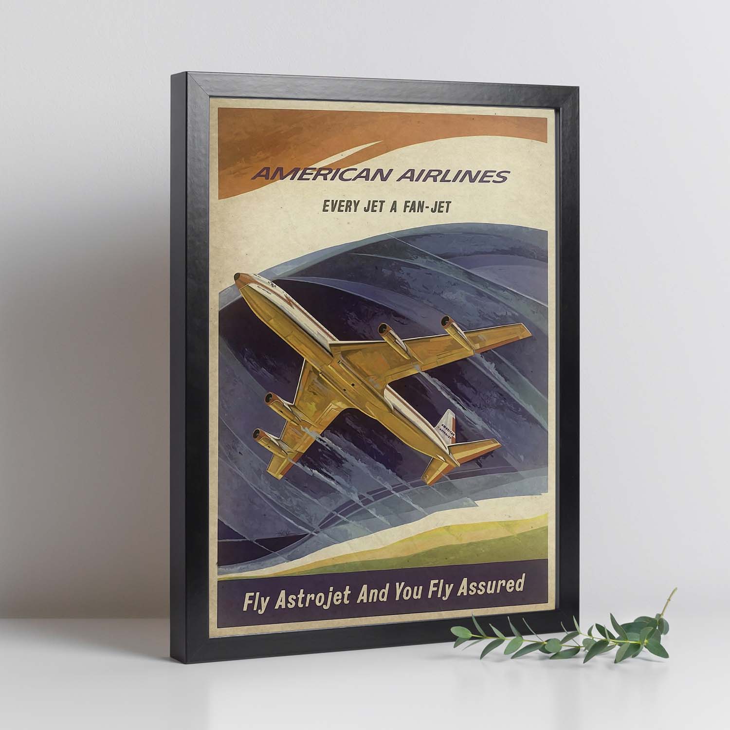 Poster vintage de American Airlines. con imágenes vintage y de publicidad antigua.-Artwork-Nacnic-Nacnic Estudio SL