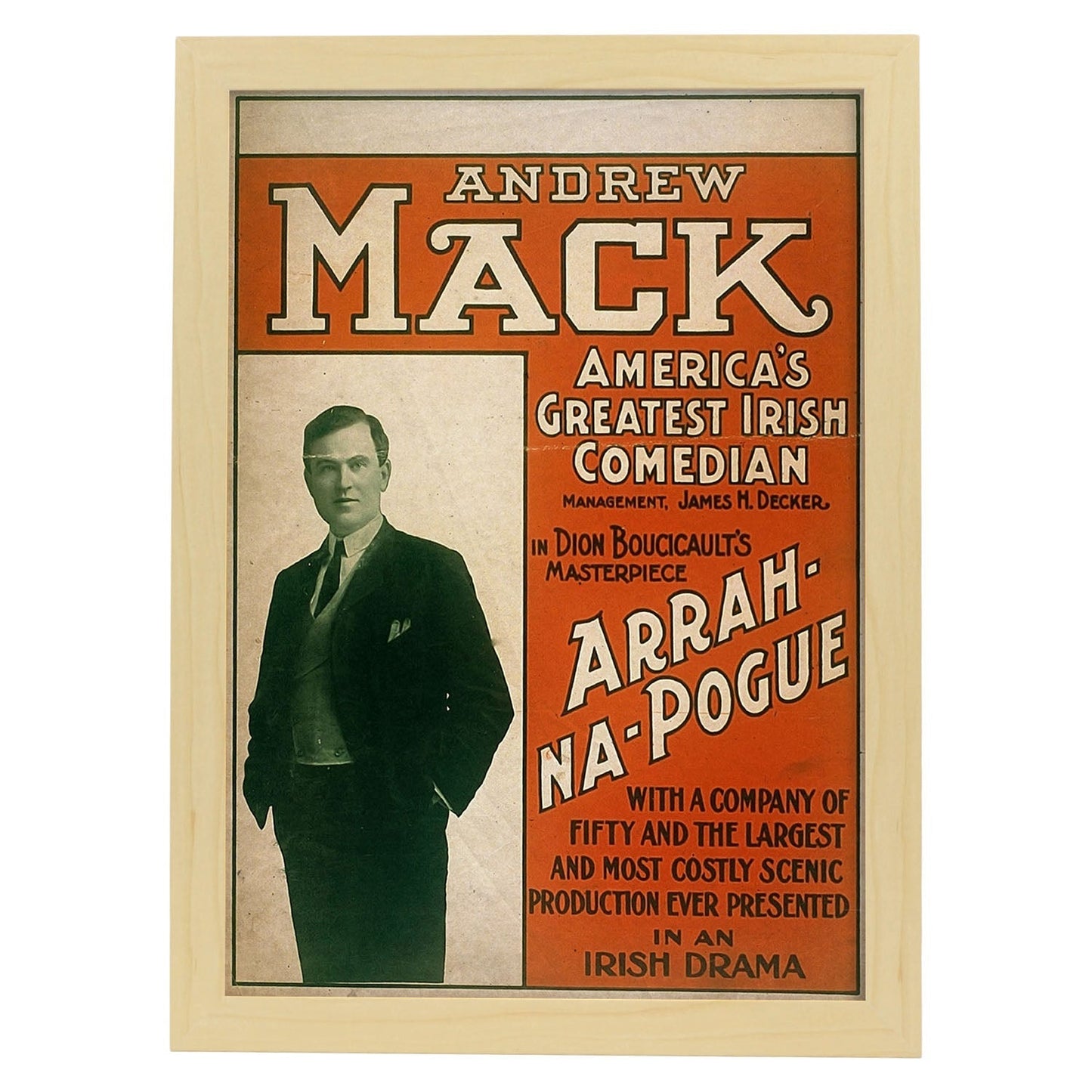Poster vintage de Andrew Mack. con imágenes vintage y de publicidad antigua.-Artwork-Nacnic-A3-Marco Madera clara-Nacnic Estudio SL