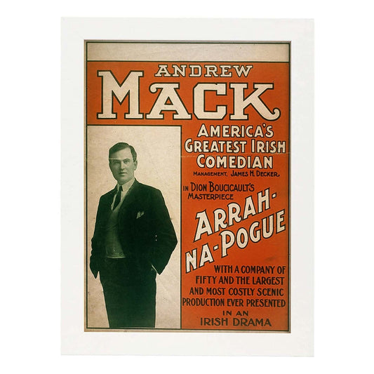 Poster vintage de Andrew Mack. con imágenes vintage y de publicidad antigua.-Artwork-Nacnic-A4-Marco Blanco-Nacnic Estudio SL