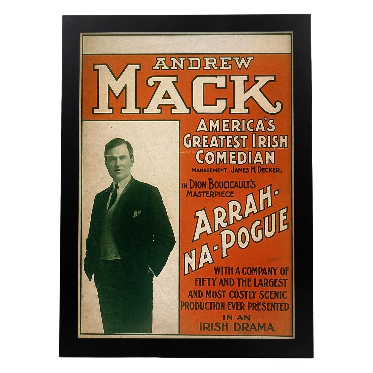 Poster vintage de Andrew Mack. con imágenes vintage y de publicidad antigua.-Artwork-Nacnic-A4-Marco Negro-Nacnic Estudio SL