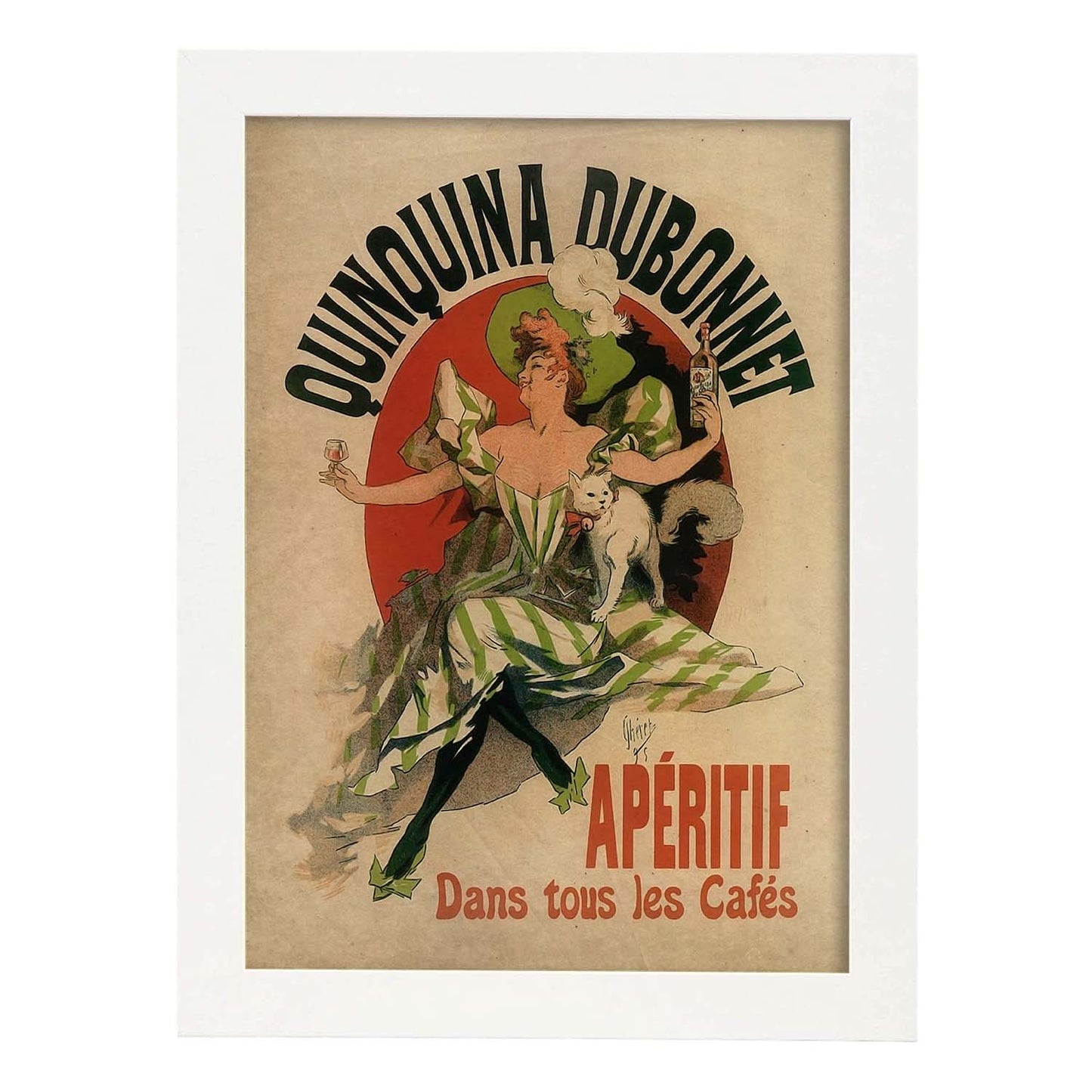 Poster vintage de Aperitivo. con imágenes vintage y de publicidad antigua.-Artwork-Nacnic-A4-Marco Blanco-Nacnic Estudio SL