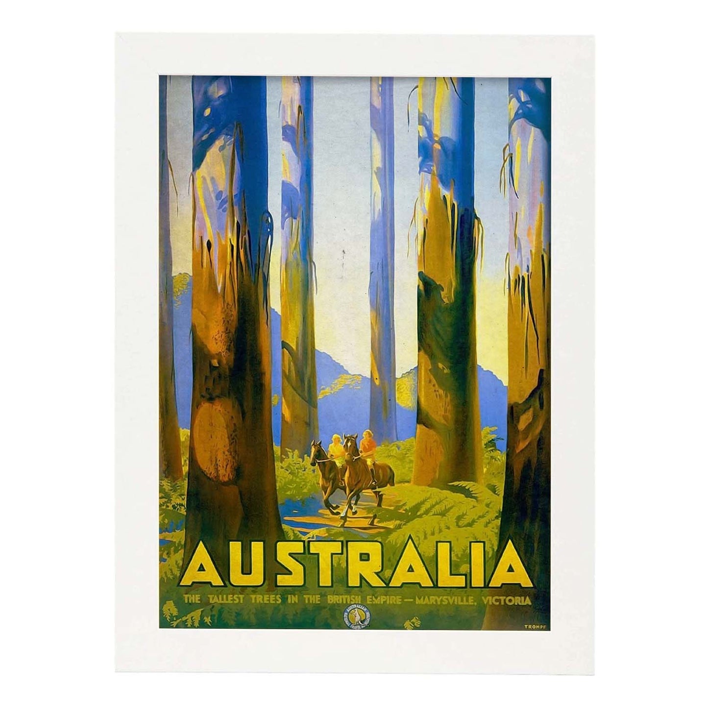 Poster vintage de Arboles australianos. con imágenes vintage y de publicidad antigua.-Artwork-Nacnic-A4-Marco Blanco-Nacnic Estudio SL