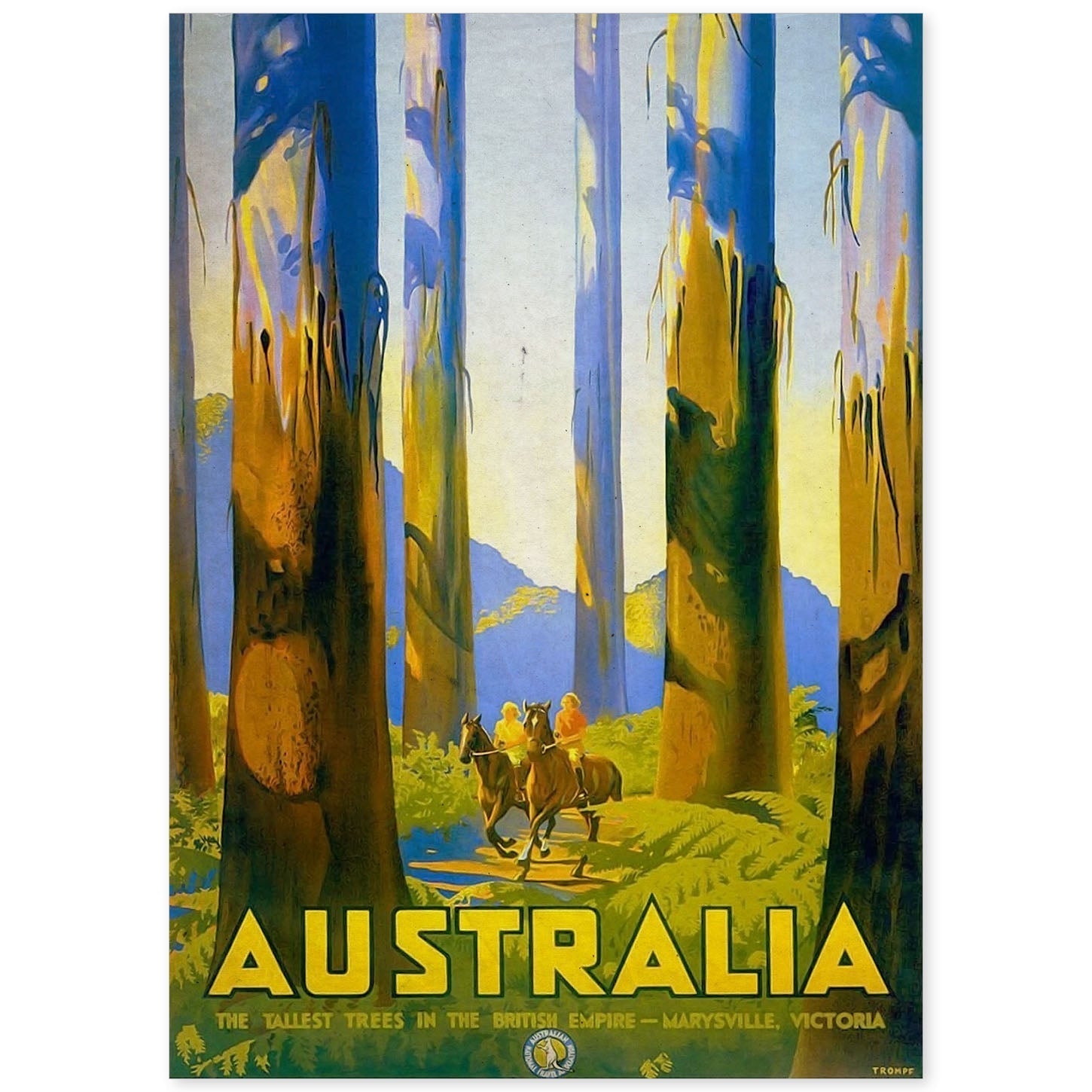 Poster vintage de Arboles australianos. con imágenes vintage y de publicidad antigua.-Artwork-Nacnic-A4-Sin marco-Nacnic Estudio SL