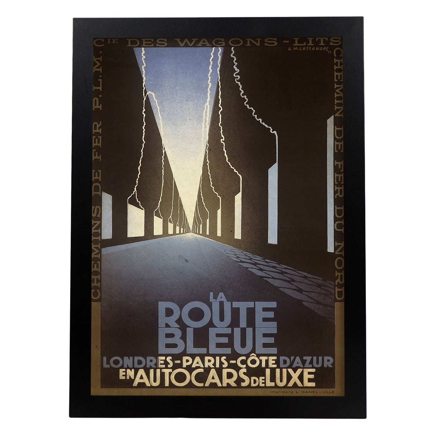 Poster vintage de Arboles de Paris. con imágenes vintage y de publicidad antigua.-Artwork-Nacnic-A4-Marco Negro-Nacnic Estudio SL