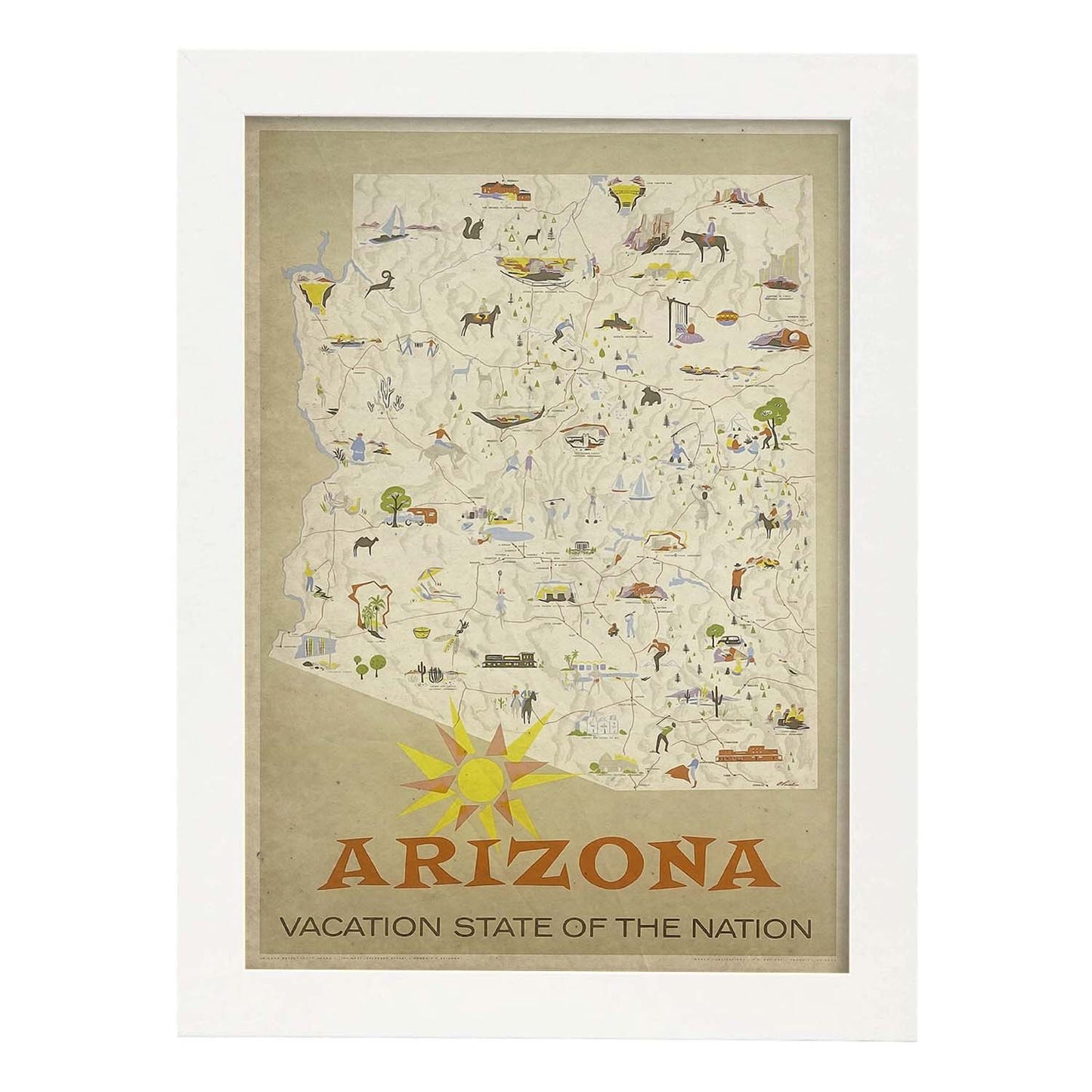Poster vintage de Arizona. con imágenes vintage y de publicidad antigua.-Artwork-Nacnic-A3-Marco Blanco-Nacnic Estudio SL