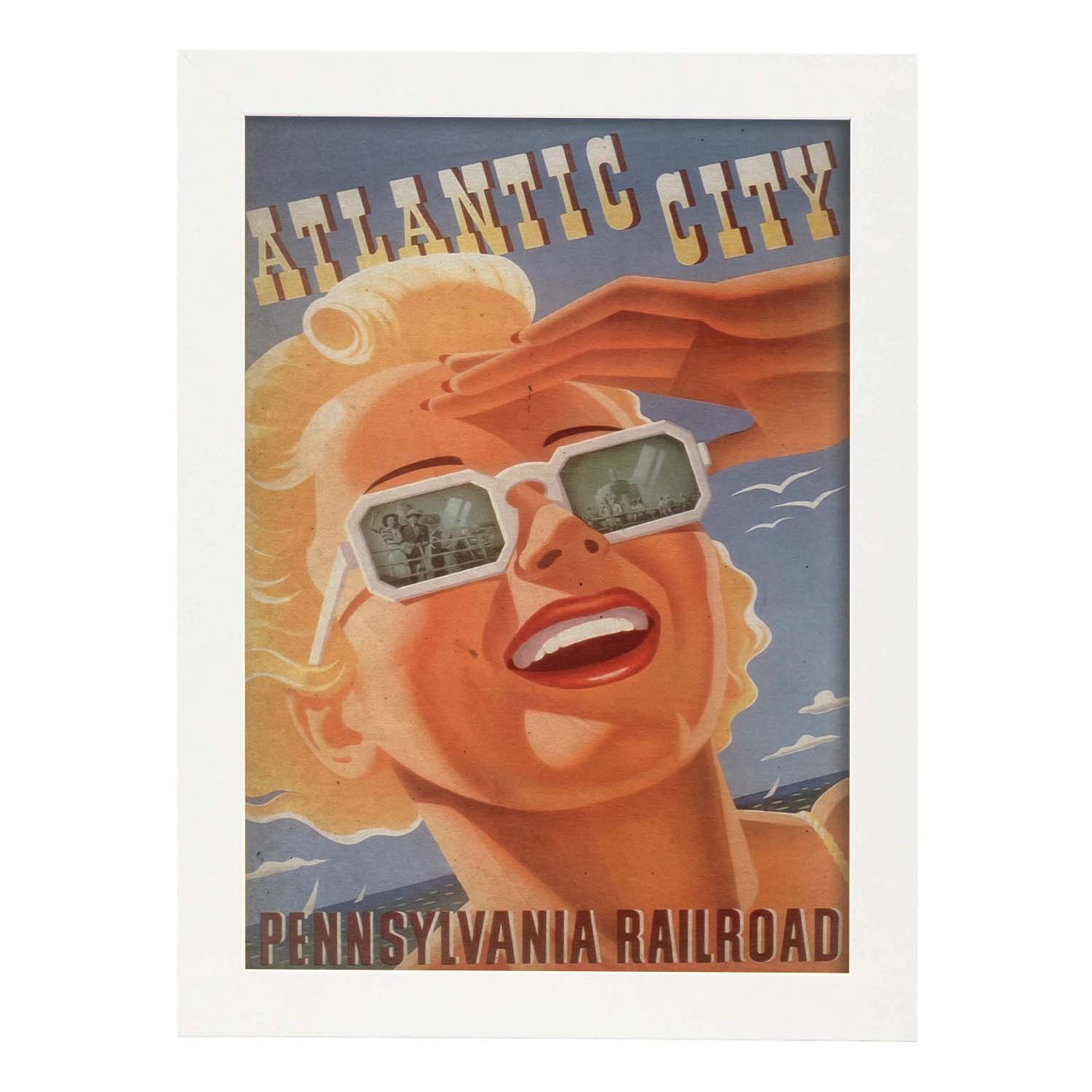 Poster vintage de Atlantic City. con imágenes vintage y de publicidad antigua.-Artwork-Nacnic-A3-Marco Blanco-Nacnic Estudio SL