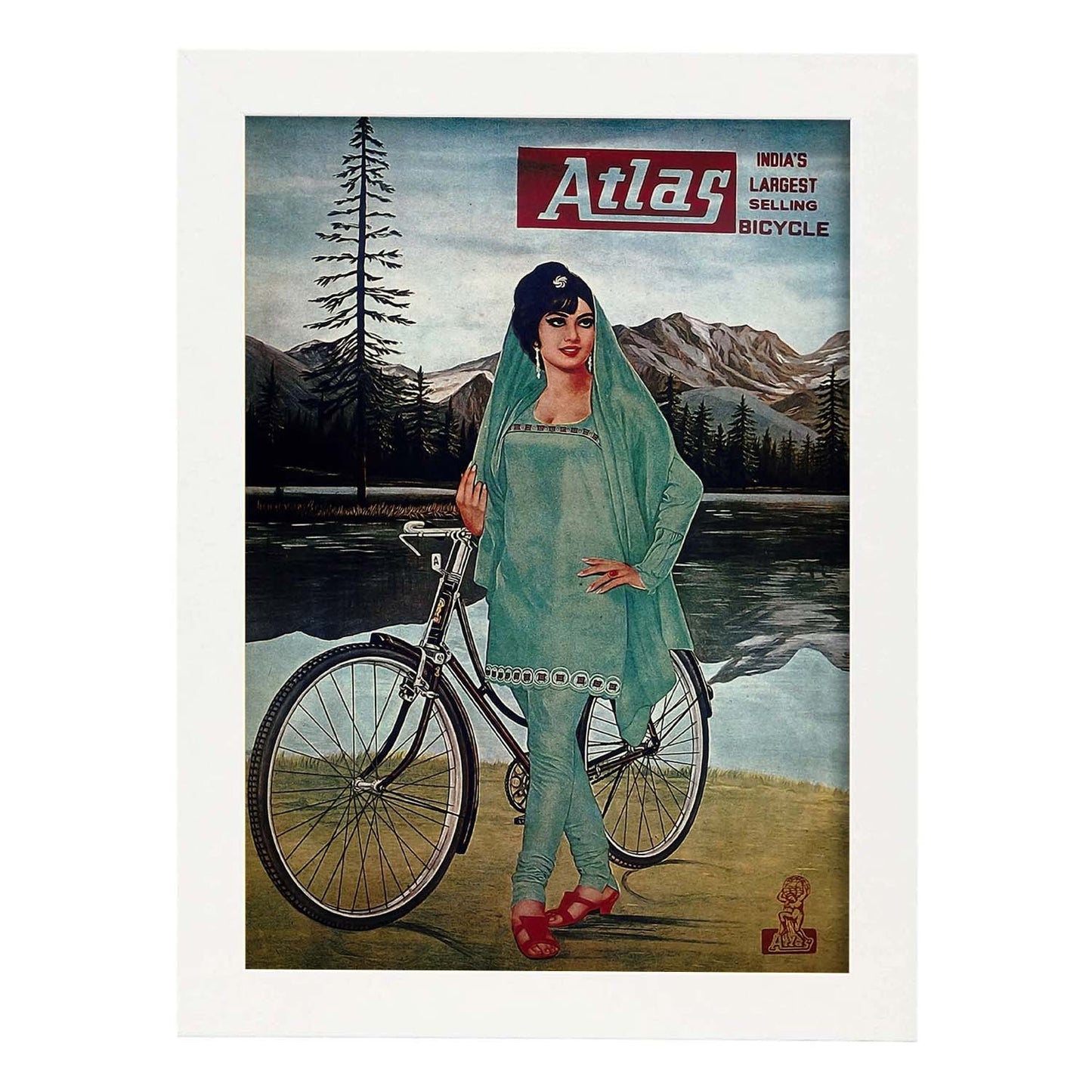 Poster vintage de Atlas - India. con imágenes vintage y de publicidad antigua.-Artwork-Nacnic-A3-Marco Blanco-Nacnic Estudio SL