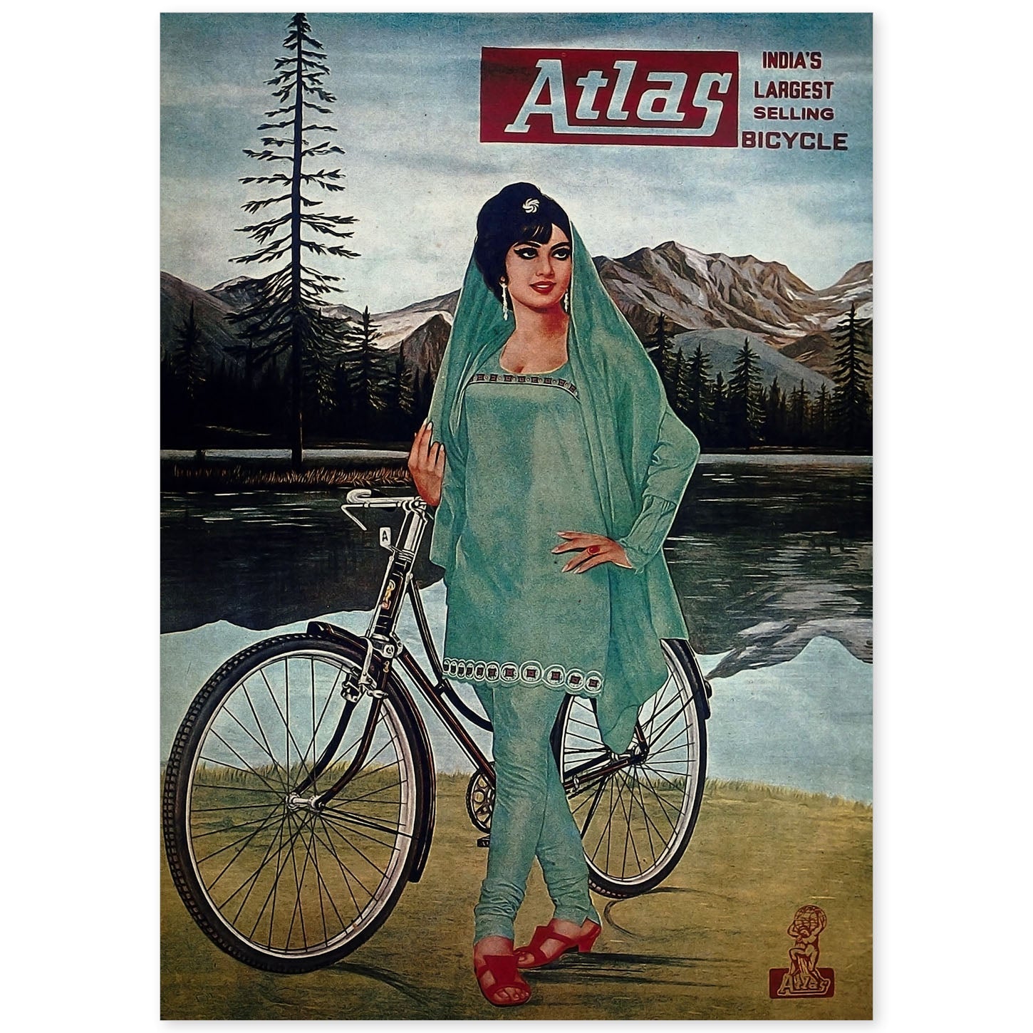 Poster vintage de Atlas - India. con imágenes vintage y de publicidad antigua.-Artwork-Nacnic-A4-Sin marco-Nacnic Estudio SL