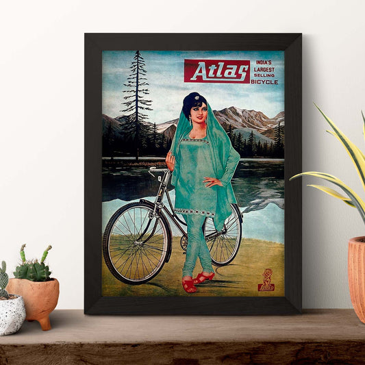 Poster vintage de Atlas - India. con imágenes vintage y de publicidad antigua.-Artwork-Nacnic-Nacnic Estudio SL
